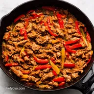 Sweet Smoky Ground Turkey and Peppers Quick Skillet