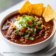 Crockpot Chili Recipe with Ground Beef for 8 Servings