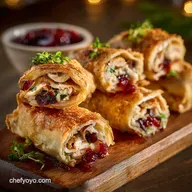Boxing Day Bonanza Baked Turkey Cranberry and Brie Egg Rolls