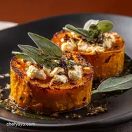 Twice Baked Butternut Squash with Goat Cheese and Crispy Sage