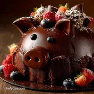 Chocolate pig cake: The ultimate fudgy Pigs In Mud birthday cake