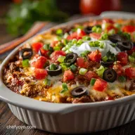 Taco Dip Recipe: The Proper Cheesy Seven-Layer Fiesta Dip