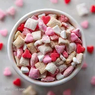 Valentine Puppy Chow Snack Mix: Shatteringly Crisp