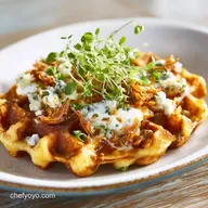 Waffle Iron Garlic Queso Frito for 4 Servings