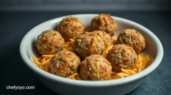 Cheesy Sausage Balls with Bisquick – My Ultimate Easy Party Snack recipe card