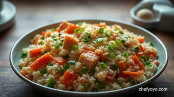 Easy Recipes for Salmon Leftovers: Delightful Salmon Fried Rice recipe card