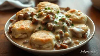 Southern Comfort: My Beloved Sausage Biscuits and Gravy Recipe recipe card