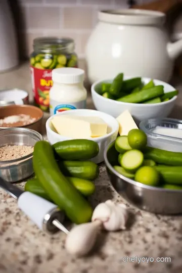 Buttered Pickles: A Creamy Twist on a Classic Snack ingredients