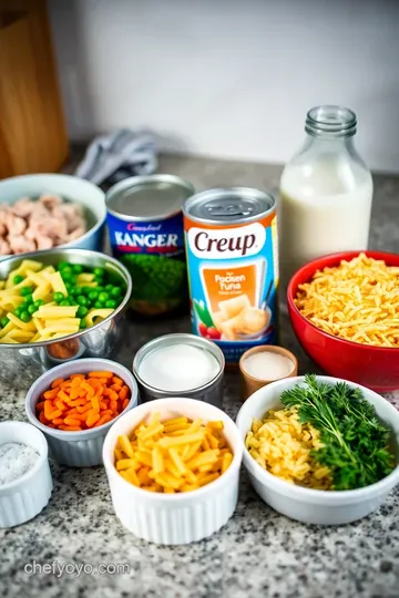 Classic Creamy Tuna Casserole: A Cozy Comfort Dish ingredients