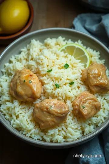 Creamy Lemon Herb Chicken and Rice in the Instant Pot presentation