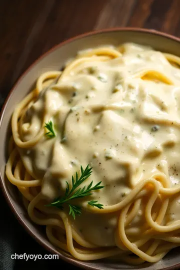 Creamy Milk Alfredo Sauce presentation