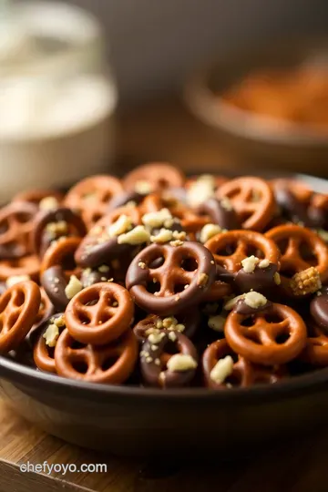 Decadent Chocolate-Coated Pretzels presentation