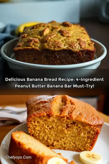 Delicious Banana Bread Recipe: 4-Ingredient Peanut Butter Banana Bar Must-Try!
