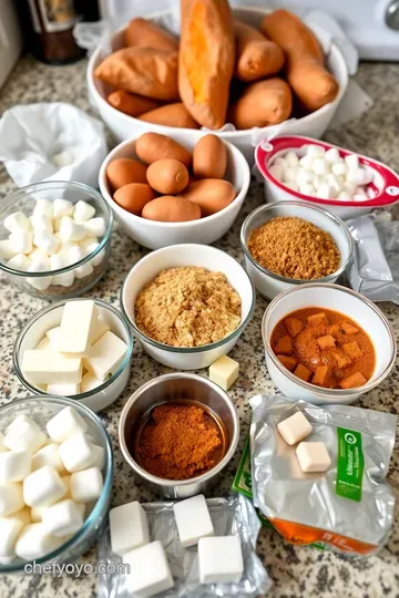 Easy Sweet Potato Casserole with Marshmallow Topping ingredients