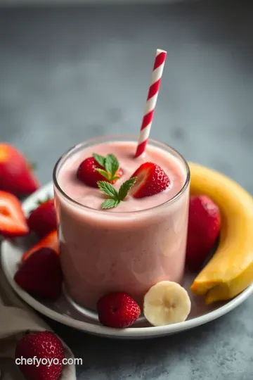 Peach Strawberry Bliss Smoothie presentation