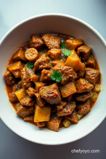 Savory Jamaican Curry Goat with Fragrant Rice presentation