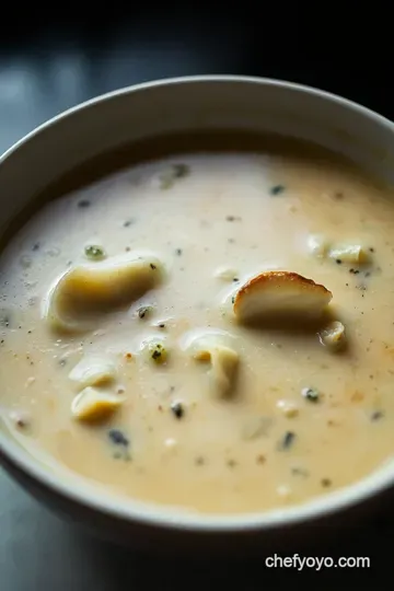 Silky Oyster Chowder presentation
