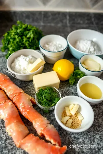 Sublime King Crab Legs with Garlic Butter ingredients