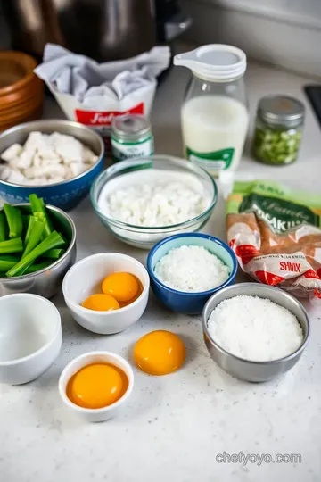 Sweet Coconut Rice Cake with Pandan Custard (Bánh Cam) ingredients