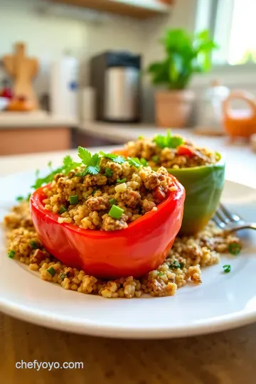 Wholesome Ground Beef & Quinoa Stuffed Bell Peppers steps