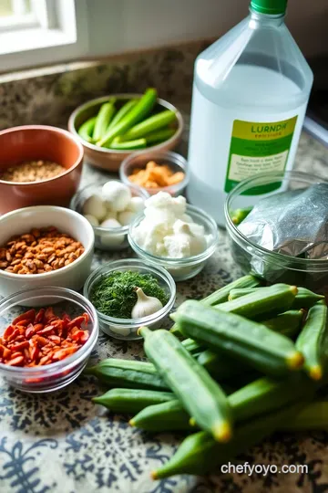 Zesty Southern-Style Pickled Okra ingredients
