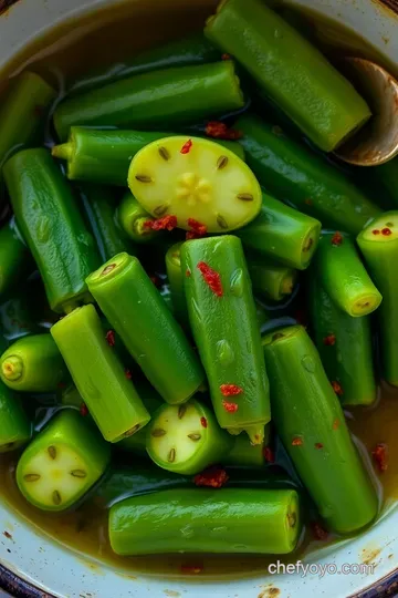 Zesty Southern-Style Pickled Okra presentation
