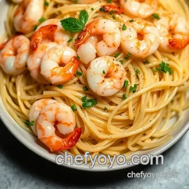 Lemon-Garlic Angel Hair Pasta Recipe | Quick Shrimp Dinner! Recipe Card