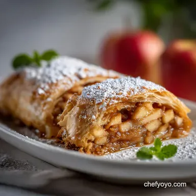 Apple Strudel Recipe: Rustic Baked Recipe Card