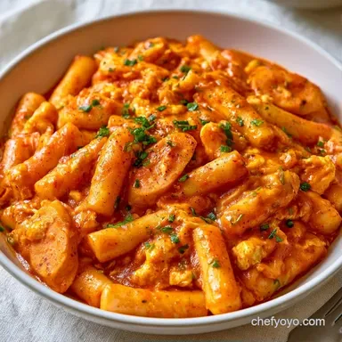 Chewy Tteokbokki with Fish Cakes Recipe Card