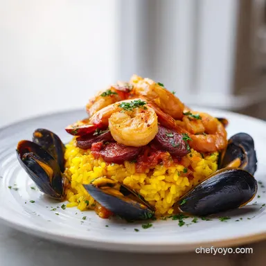 Spanish Paella with Chicken and Chorizo