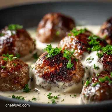 Authentic Swedish Meatballs K&ouml;ttbullar with Rich Cream Gravy Recipe Card