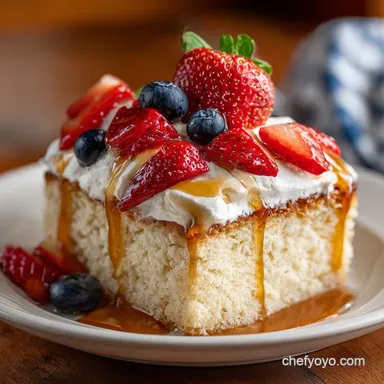 Authentic Tres Leches Cake for 12 Servings with Sponge Base Recipe Card