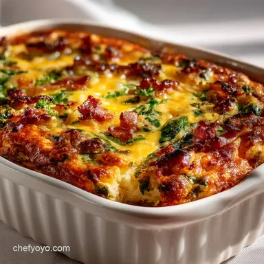 Breakfast Casserole With Bacon Spinach and Cheese Perfection