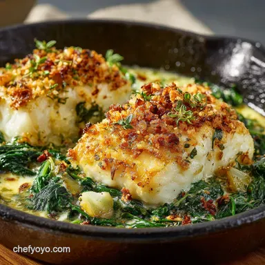 Fish Florentine: The Ultimate Creamy Baked Cod Recipe Recipe Card
