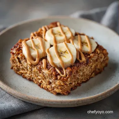 Baked Peanut Butter Banana Oats for 6 Recipe Card