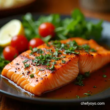 Comida Saludable Delicious Baked Salmon Mediterranean Style Recipe Card