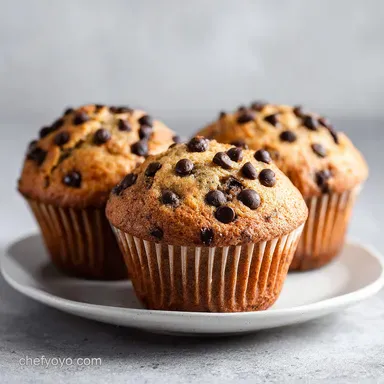 Banana Chocolate Chip Muffins Baked in 30 Minutes