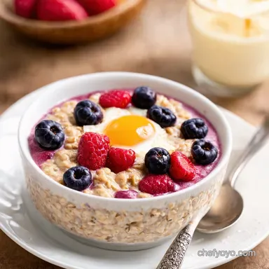 Berry Good healthy breakfast NoCook Overnight Oats Recipe Card