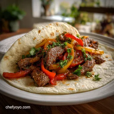 Steak Fajita Recipe: Tender Beef & Charred Veggies Recipe Card