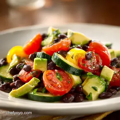 Black Bean Avocado Cucumber and Tomato Salad: Zesty Summer Salad Recipe