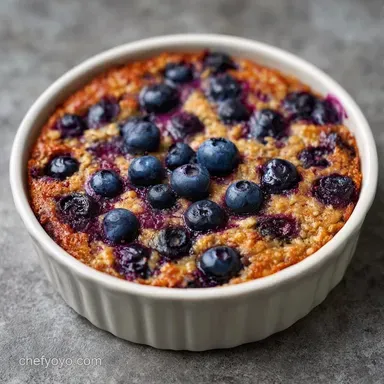 Blueberry Baked Oatmeal for 12 Servings Recipe Card