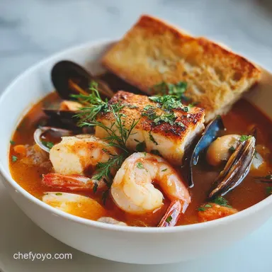 Bouillabaisse Seafood Stew Recipe for 6 Servings Recipe Card