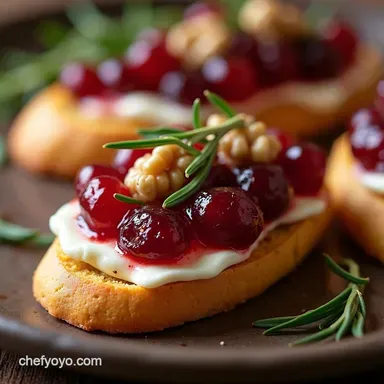 Easy Cranberry and Brie Crostini Recipe with Rosemary Recipe Card