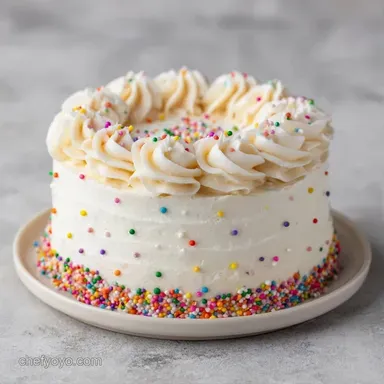 Buttercream Frosted Dot Cake in 50 Min Recipe Card