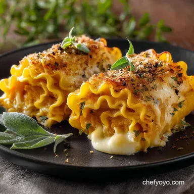 Butternut Squash Lasagna Roll Ups Recipe Creamy Elegant Easy Recipe Card