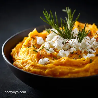 Creamy Butternut Squash Mash with Goat Cheese and Rosemary Silky Smooth Side Recipe Card