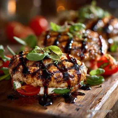 Caprese Chicken Burgers Juicy Grilled Patties with Balsamic Glaze