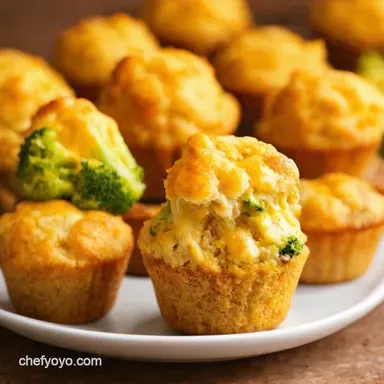 Bring Out the Mini Muffin Cheesy Chicken Broccoli Bites Recipe Card