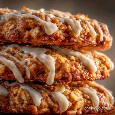 Chewy Carrot Cake Oatmeal Cookies Recipe with Cr&egrave;me Fra&icirc;che Glaze Recipe Card