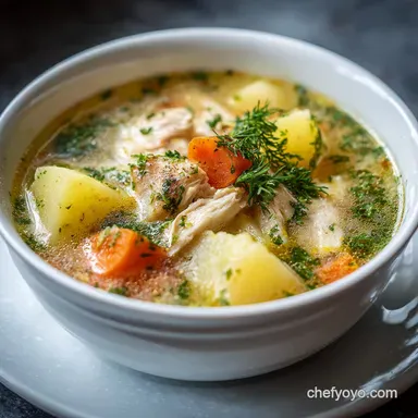 Comforting Chicken Soup with Potatoes in 45 Minutes Recipe Card